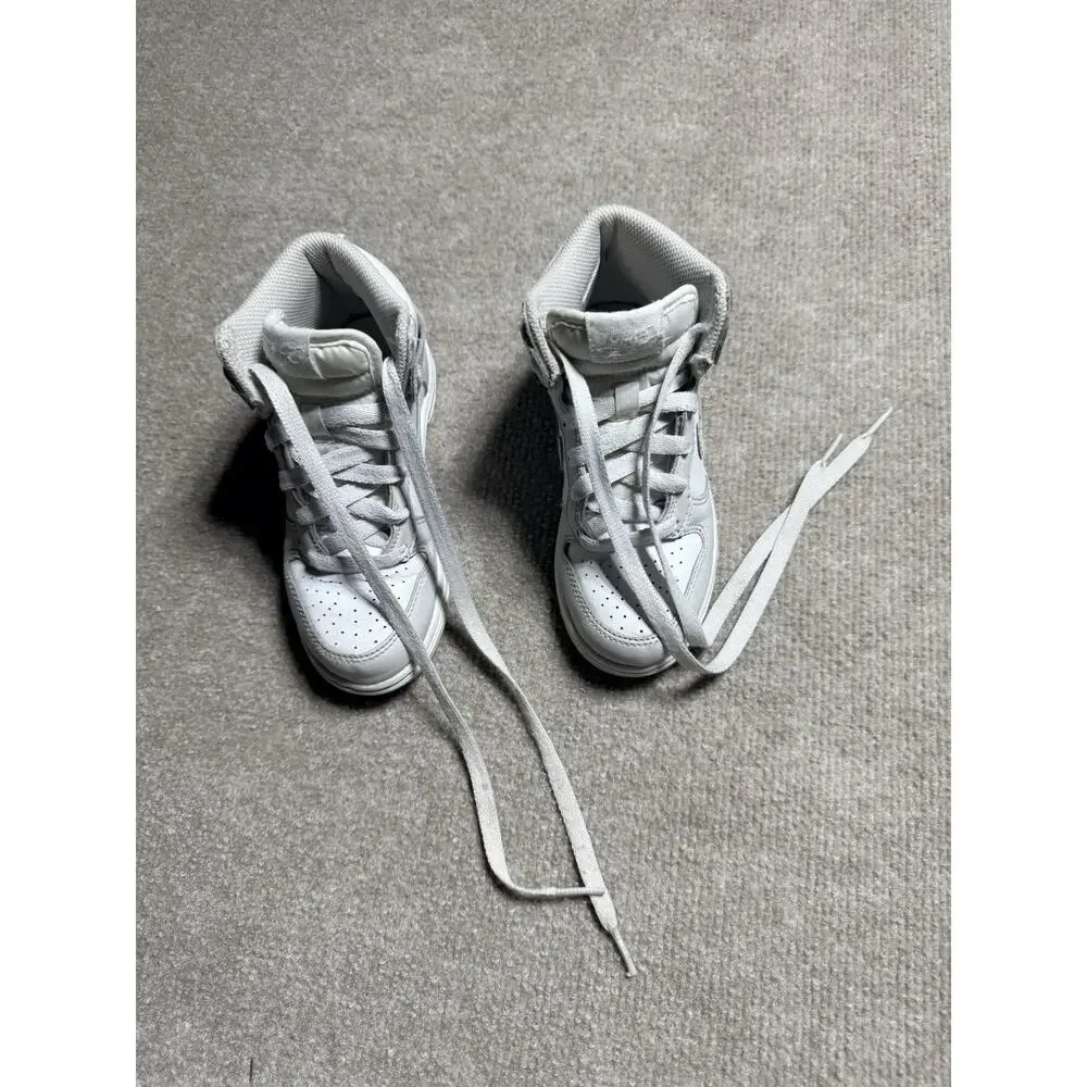 Nike Dunk High Retro White Vast Grey Toddler Kids 11C DD2314-101 GUC Grey White